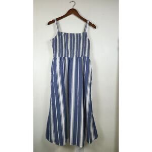 Old Navy Nautical Stripe Milkmaid Babydoll Sundress Beachy Resortwear Size Med